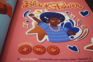 Ilustração de criança negra com o penteado Black Power
