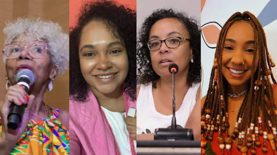 colagem, fotos de quatro mulheres negras