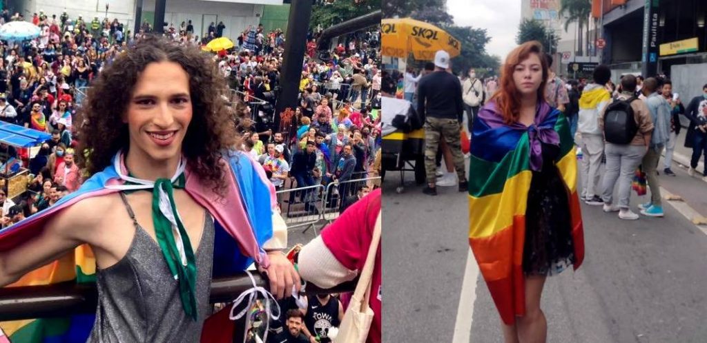 Foto mostra Lunar e Larissa na Parada do Orgulho LGBT+ 2022