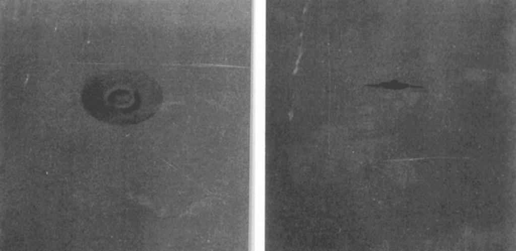 Foto em preto e branco mostra aparições de óvnis no céu brasileiro