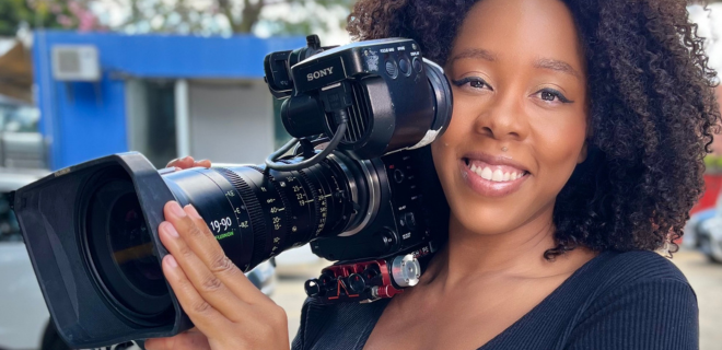 Andreza Oliveira, Câmera girl, repórter cinematográfica, jornalismo, mulher negra