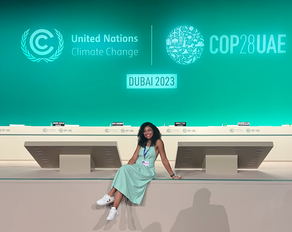 mulher negra em painel da COP28